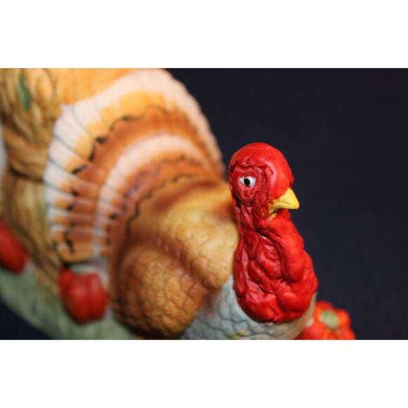Thanksgiving Turkey Taper Candleholder Haystack Ceramic MSR Imports Vintage 80s - Picture 8 of 9